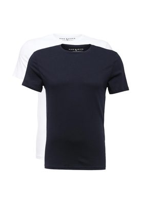 Five Basics   2 . 2PK S/S CREW NECK TOP NAVY+WHITE